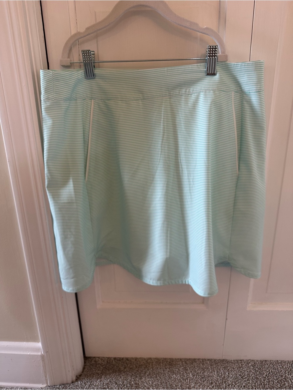 Vineyard Vines Mint Striped A-Line Golf Skirt